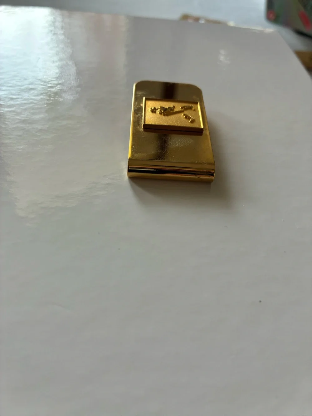 Vintage Gold Money Clip with Runner Emblem - Unbranded
